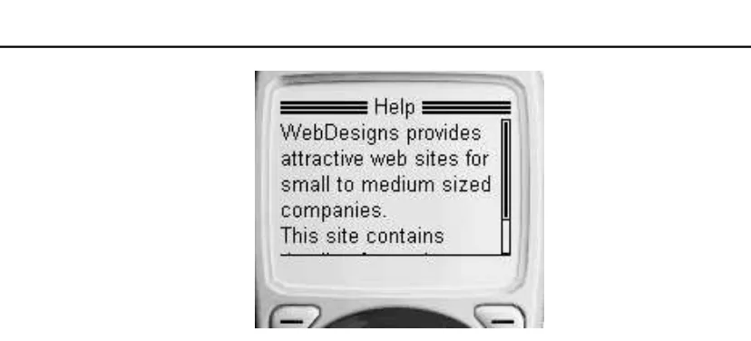 Figure 5-3.The Help card displayed on a micro-browser
