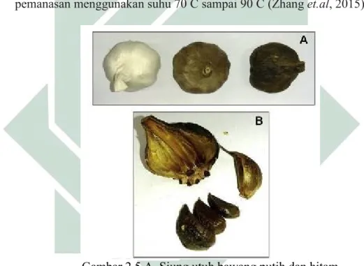 Gambar 2.5 A. Siung utuh bawang putih dan hitam,  B. Siung Tunggal bawang hitam selama difermentasi  Sumber : Kimura et.al, 2016