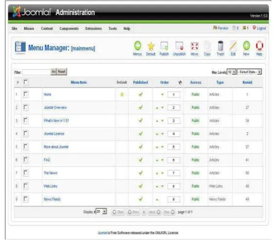 Gambar 2-3 Tampilan Public Backend CMS Joomla 