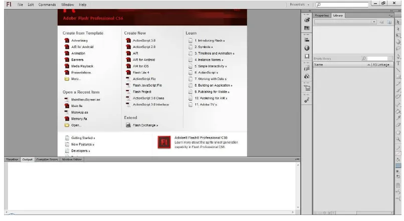 Gambar 2. 8 Tampilan Adobe Flash Professional CS6 