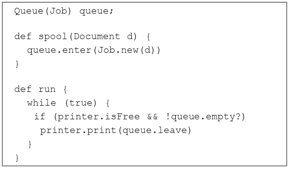 Figure 2: Using A Queue to Spool Pages for Printing