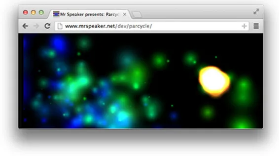 Figure 1.6. A particle effect system running completely in canvas