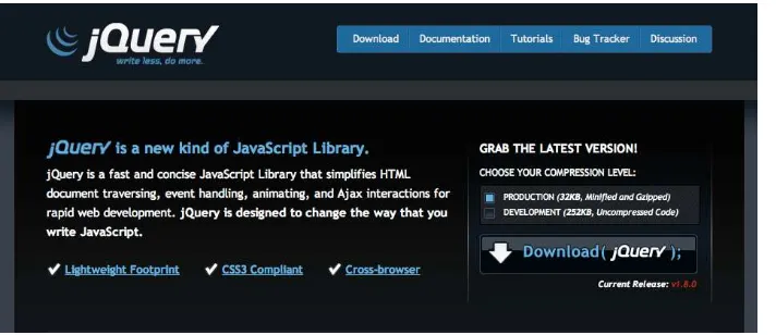 Figure 2-1. The jQuery home page