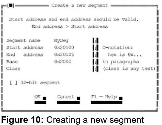 Figure 10: Creating a new segment