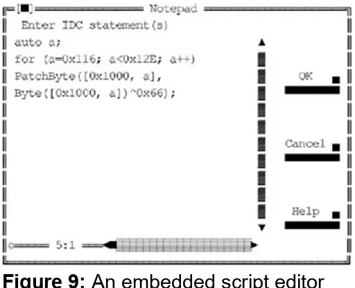 Figure 9: An embedded script editor