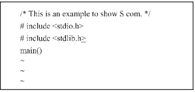 Fig. 3.21 The ﬁrst one of the vi screen displays of editing the ex1.c ﬁle.