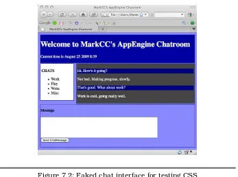 Figure 7.2: Faked chat interface for testing CSS
