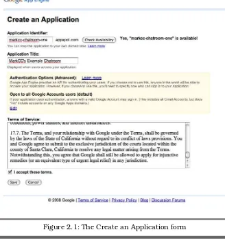 Figure 2.1: The Create an Application form