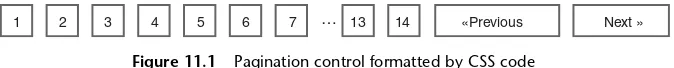 Figure 11.1Pagination control formatted by CSS code