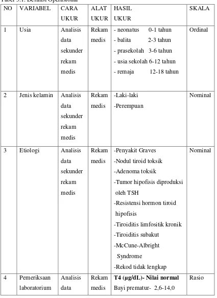 Tabel 3.1. Definisi Operasional 