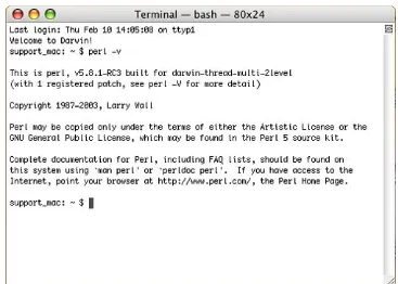 Figure 1.2. Looking for Perl on the Macintosh.