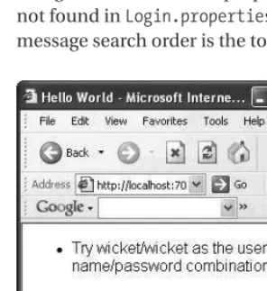 Figure 2-2. Sourcing the feedback message from Login.properties