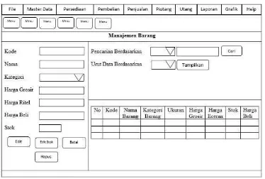 Gambar 4.24 Rancangan Form Data Barang 