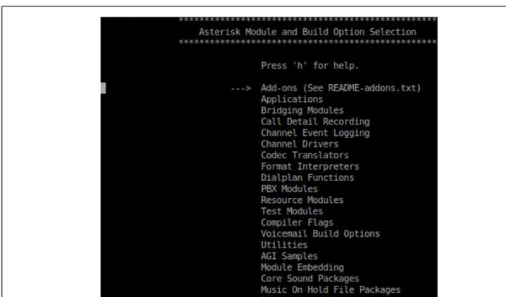 Figure 3-2. menuselect using the curses interface