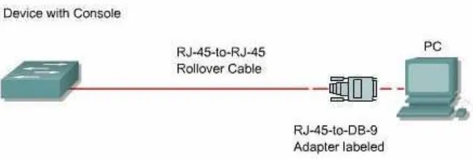 Gambar 2.9 Roll-Over Cable dari Console Switch ke PC 