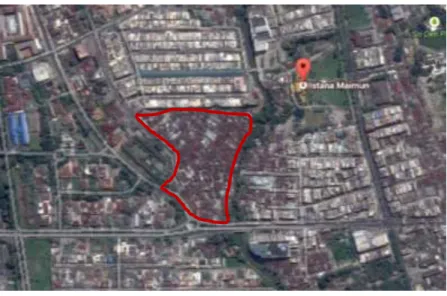 Gambar 1. Lokasi kampung Hamdan  Sumber. Google (2014) 