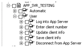 FIGURE 2-3. Example of checkpoints within a transaction script, in this case APP_SVR_TESTING
