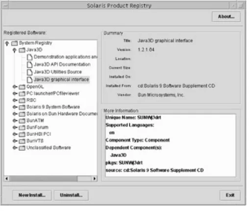 Figure 2.3: Solaris Product Registry