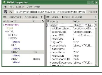 Figure 7.7: The DOM inspector in Firefox
