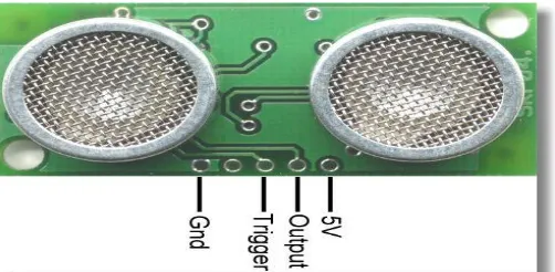 Gambar 2.1 Gambar Diagram Pin Sensor Ultrasonik HC-SR04 (sumber : 