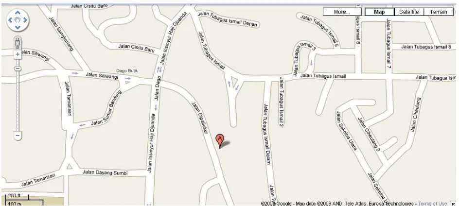 Gambar 2.2.1 Lokasi Proyek Melalui Google Maps. 