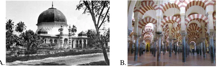 Gambar 2.6. Mesjid Al-Oesmani dulu dan the Mosque-cathedral di Córdoba. 