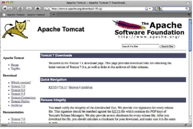 Figure 1-1. The Tomcat project homepage 