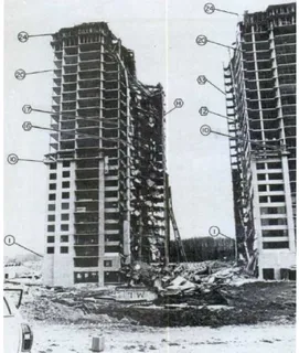 Gambar 1 Bangunan Skyline Plaza Setelah  Keruntuhan 