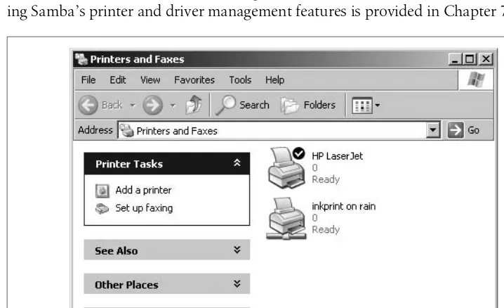 Figure 1-5. A client connection to the printer Q1 on the server RAIN