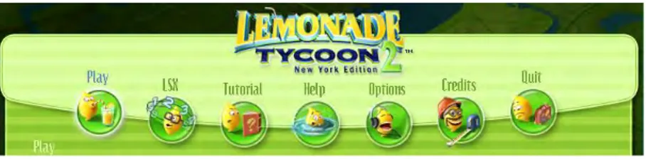 Gambar 2.1 Tampilan menu permainan Lemonade Tycoon 2 