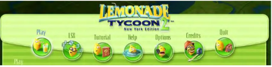 Gambar 2.1 Tampilan menu permainan Lemonade Tycoon 2 
