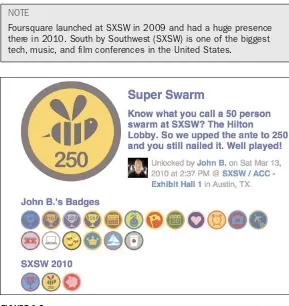 FIGURE 6.5My friend John and his Super Swarm badge earned at SXSW