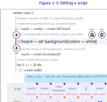 Figure 1-3: Editing a script  