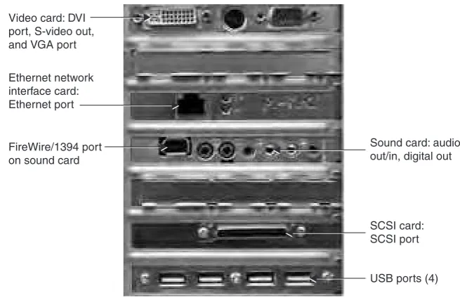 Figure 1-5Ports on expansion cards