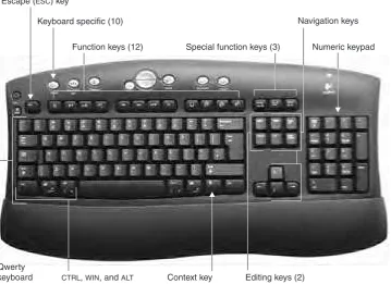 Figure 3-4The standard 104-key keyboard and its parts