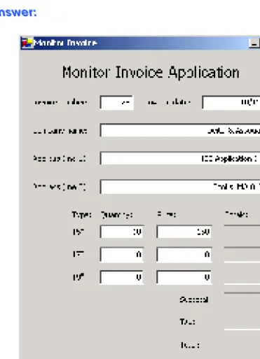 Figure 4.25Monitor Invoice application without GUI design guidelines applied.