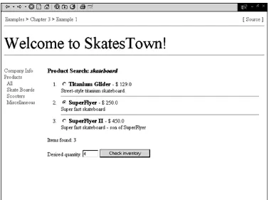 Figure 3.1. SkatesTown's online inventory check application. 