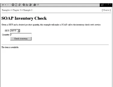 Figure 3.2. Putting the SkatesTown inventory check Web service to the test. 