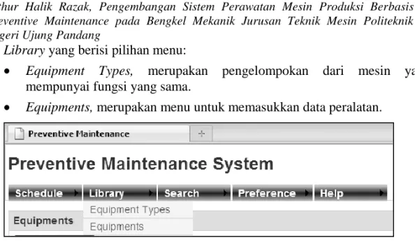 Gambar 13. Tampilan menu library 