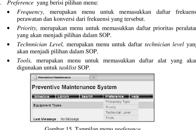 Gambar 15. Tampilan menu preference 