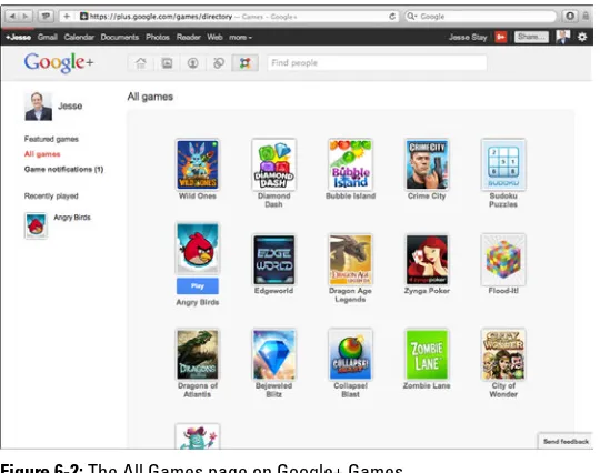 Figure 6-2: The All Games page on Google+ Games.