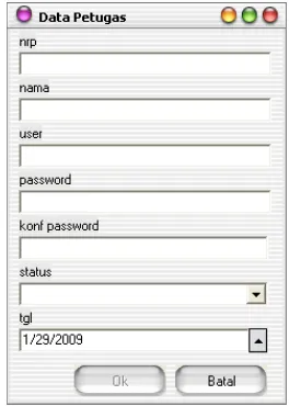 Gambar 4.4 Form Data Petugas 