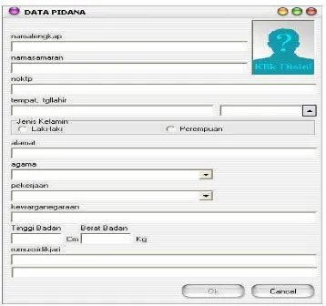 Gambar 4.9 Form Data Tindak Pidana 