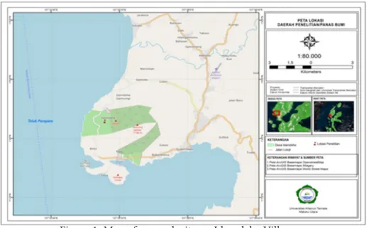 Figure 1  Map of research site on Idamdehe Village dalam situasi nyata dengan memanipulasikan 