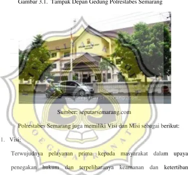 Gambar 3.1.  Tampak Depan Gedung Polrestabes Semarang 