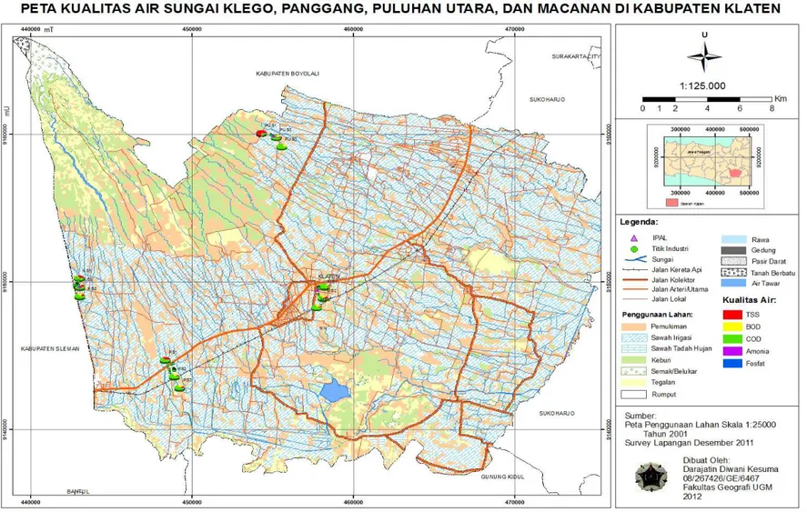 Gambar 1. Peta Kualitas Air Sungai di Kabupaten Klaten 