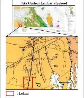 Gambar 3.4 Peta Geologi Lembar Steenkool by S.L Tobbing, A.Achdan ( GRDC ) dan G.P Robinson, R.J