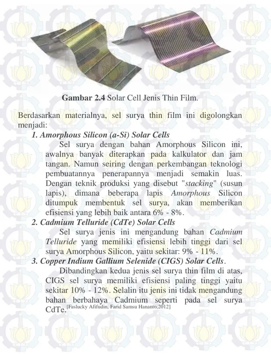 Gambar 2.4 Solar Cell Jenis Thin Film. 