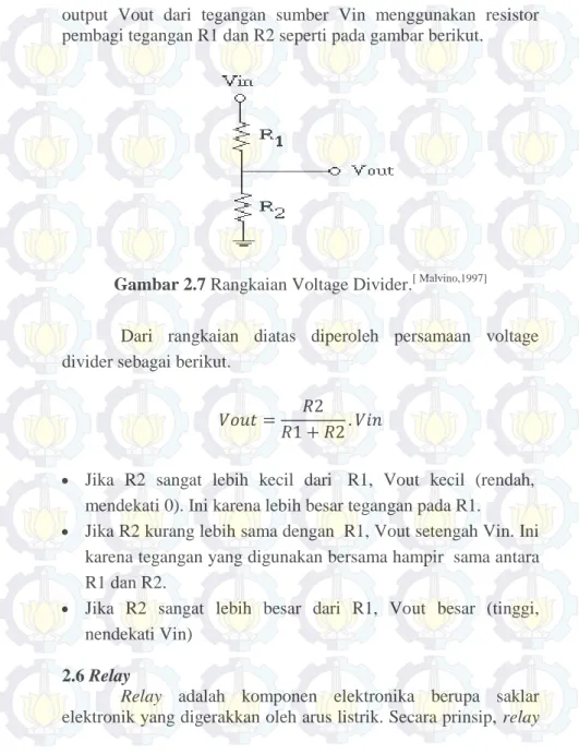 Gambar 2.7 Rangkaian Voltage Divider. [ Malvino,1997] 