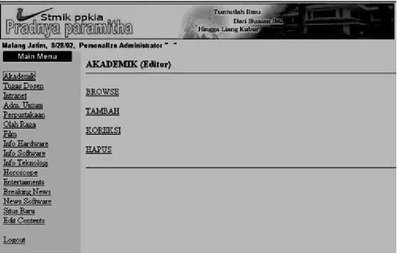 Gambar 7: Contoh halaman Personal Administrator